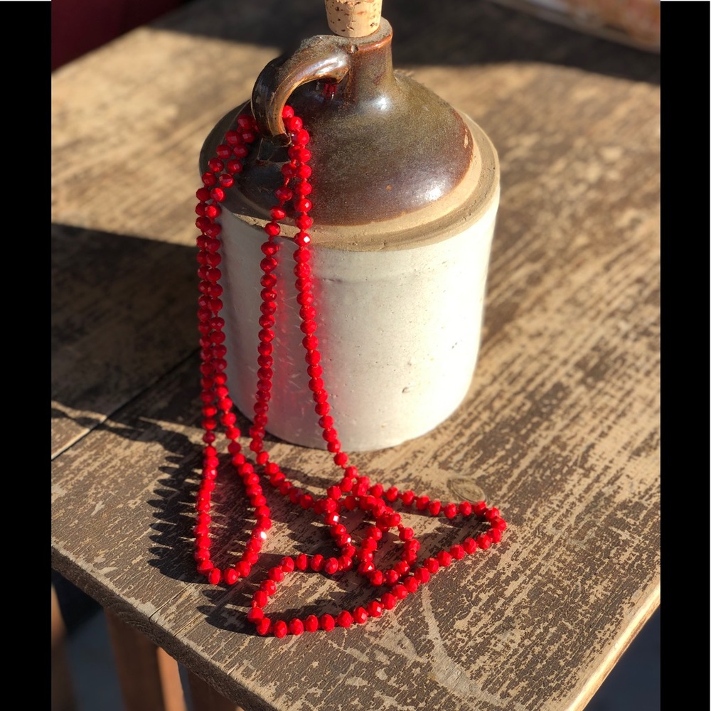 NWOT Point Of Perfection Beaded Necklace In Red
